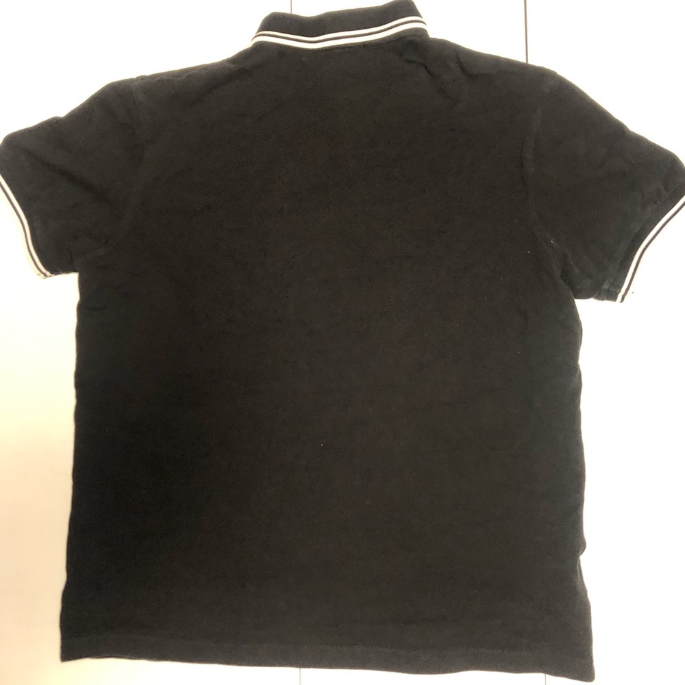 Fred Perry Black Polo Shirt with white tips - Picture 6 of 9